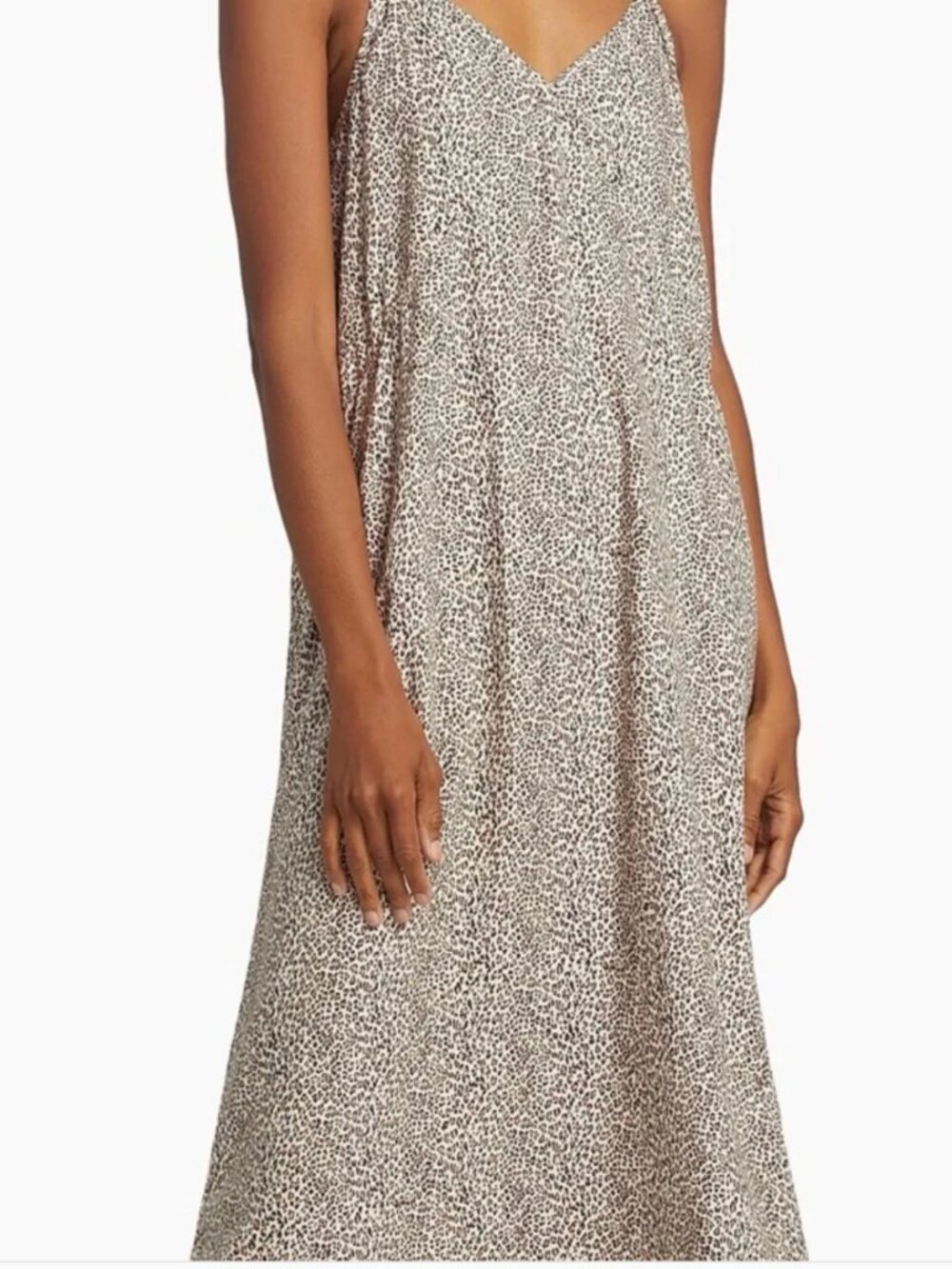 Jenni Kayne Cream and Brown Leopard Slip Dress